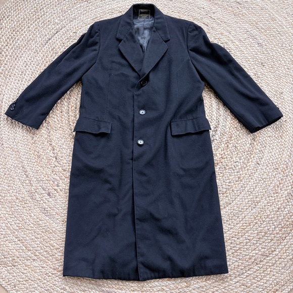 OXXFORD CLOTHES Barrington Topcoat Men’s 44 Emperor's Cashmere Black Vintage - Picture 2 of 13